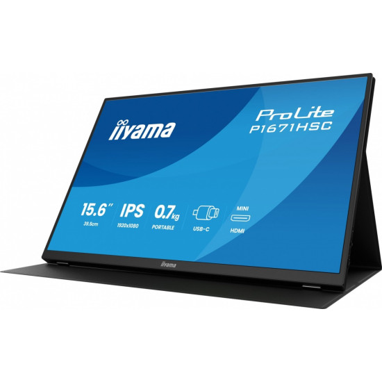 Monitor 15.6 cala P1671HSC-B1 IPS,FHD,miniHDMI,2xUSBC,250cd,8ms,2x1W, 0,7kg