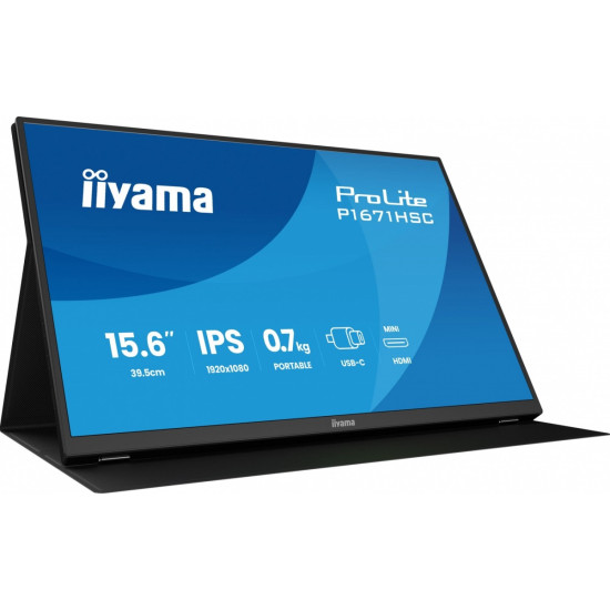 Monitor 15.6 cala P1671HSC-B1 IPS,FHD,miniHDMI,2xUSBC,250cd,8ms,2x1W, 0,7kg