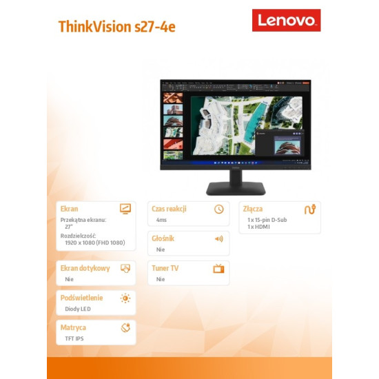 Monitor ThinkVision s27-4e 27 cali 64BEKAT1EU 
