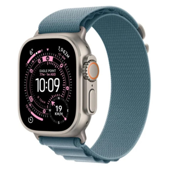Watch Ultra 3 GPS + Cellular koperta 49 mm z tytanu w kolorze naturalnym, opaska Alpine w kolorze jasnoniebieskim - rozmiar M