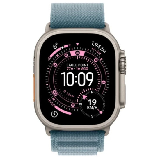 Watch Ultra 3 GPS + Cellular koperta 49 mm z tytanu w kolorze naturalnym, opaska Alpine w kolorze jasnoniebieskim - rozmiar M