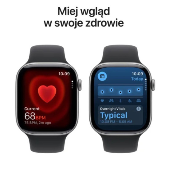 Watch Series 11 GPS koperta 46 mm z aluminium w kolorze gwiezdnej szarości, pasek sportowy w kolorze czarnym - rozmiar M/L