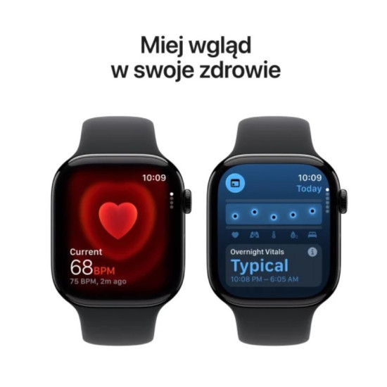 Watch Series 11 GPS+Cellular koperta 42 mm z aluminium w kolorze gwiezdnej szarości, pasek sportowy w kolorze czarnym - rozmiar M/L