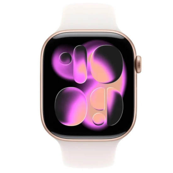 Watch Series 11 GPS+Cellular, koperta 42 mm z aluminium w kolorze różowego złota, pasek sportowy w kolorze łagodnego różu - rozmiar M/L