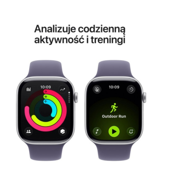 Watch Series 11 GPS+Cellular koperta 42 mm z aluminium w kolorze srebrnym, pasek sportowy w kolorze mlecznego fioletu - rozmiar M/L