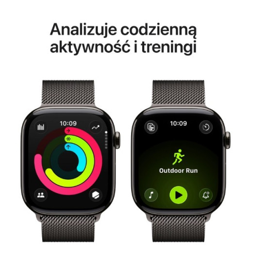 Watch Series 11 GPS + Cellular koperta 42 mm z tytanu w kolorze łupku, bransoleta mediolańska w kolorze łupku