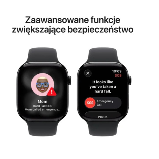 Watch Series 11 GPS + Cellular koperta 46 mm z aluminium w kolorze onyksu, pasek sportowy w kolorze czarnym - rozmiar S/M