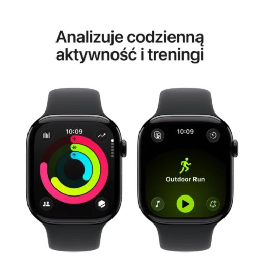 Watch Series 11 GPS + Cellular koperta 46 mm z aluminium w kolorze onyksu, pasek sportowy w kolorze czarnym - rozmiar M/L