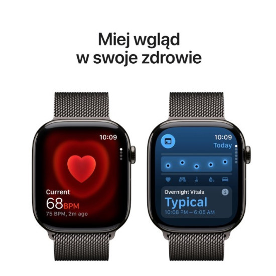 Watch Series 11 GPS + Cellular koperta 46 mm z tytanu w kolorze łupku, bransoleta mediolańska w kolorze łupku S/M