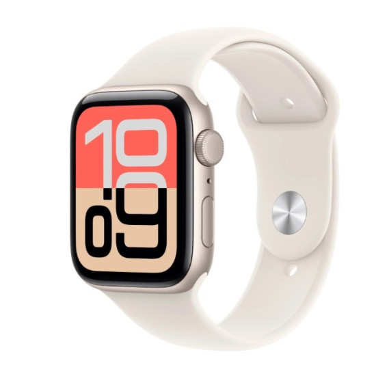 Watch SE 3 GPS+Cellular koperta 44 mm z aluminium w kolorze księżycowej poświaty, pasek sportowy w kolorze księżycowej poświaty - rozmiar S/M