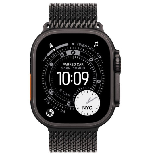 Watch Ultra 3 GPS + Cellular, koperta 49 mm z tytanu w kolorze czarnym, bransoleta mediolańska z tytanu w kolorze czarnym - rozmiar S
