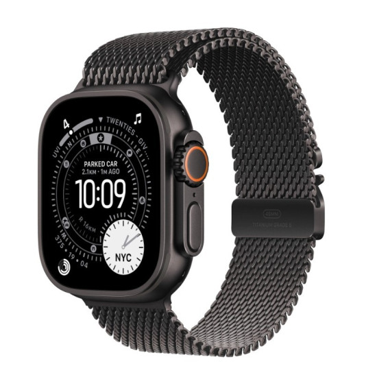 Watch Ultra 3 GPS + Cellular, koperta 49 mm z tytanu w kolorze czarnym, bransoleta mediolańska z tytanu w kolorze czarnym - rozmiar M