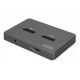 Stacja dokująca USB-C 3.2 Gen2 dla dysków SSD M.2 Duo NVMe oraz SATA (max. 2x 4 TB) z czytnikiem kart SD-Express 7.1 (max. 2 TB), czarna