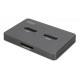 Stacja dokująca USB-C 3.2 Gen2 dla dysków SSD M.2 Duo NVMe oraz SATA (max. 2x 4 TB) z czytnikiem kart SD-Express 7.1 (max. 2 TB), czarna