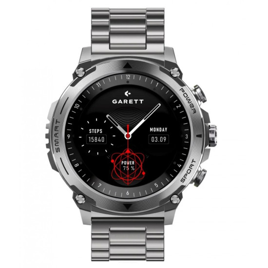 Smartwatch Atom srebrny stalowy