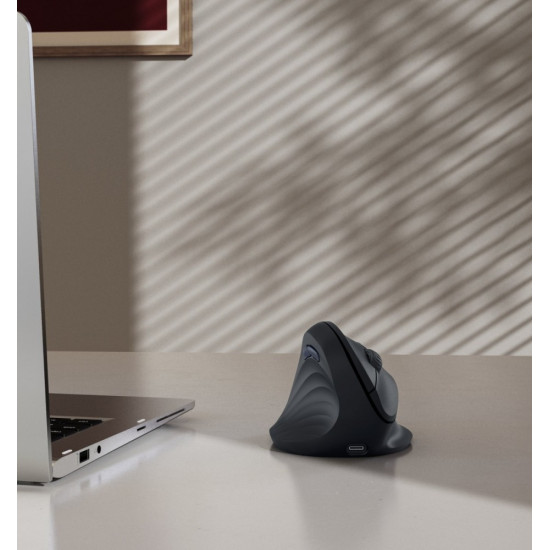 Mysz ergonomiczna EWM-600 czarna dla leworęcznych