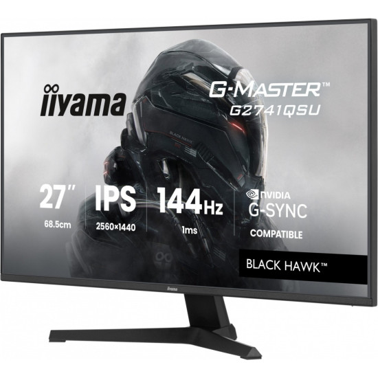 Monitor 27 cali G2741QSU-B1 IPS,QHD,144Hz,1ms,2xUSB Adaptive G-SYNC,HDMI,DP,350cd, 