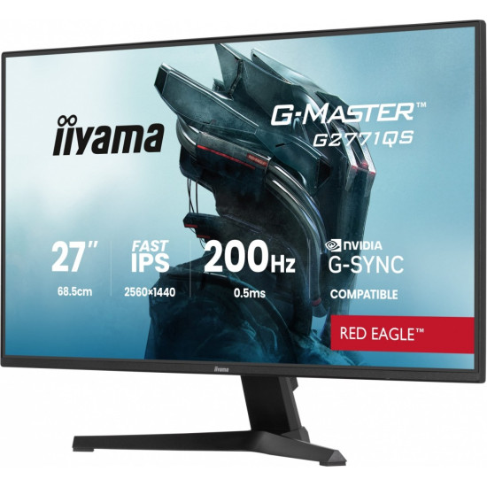 Monitor 27 cali G2771QS-B1 QHD,Fast IPS,DP,2xHDMI,200Hz, 350cd,Adaptive G-SYNC - 2560 x 1440 @48-200Hz DisplayPort Only 