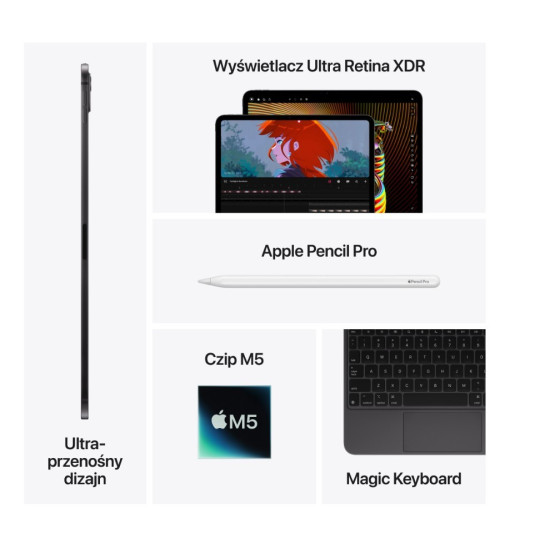 iPad Pro 13-calowy Wi-Fi 2 TB ze szkłem standardowym - Srebrny