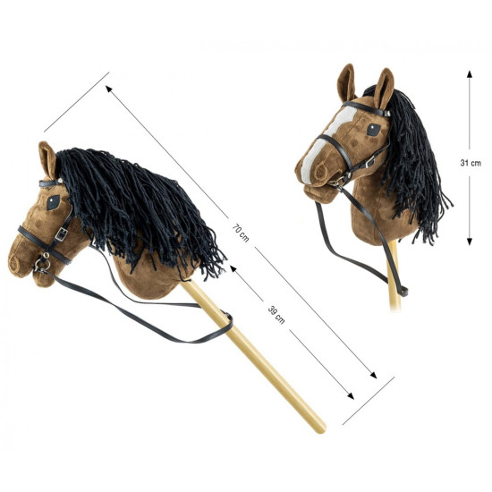 Koń na kiju Hobby Horse Dark Brown brązowy