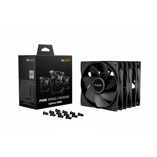 Wentylator Pure Wings 3 120mm PWM Reverse 3pack Black 