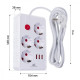 Listwa zasilająca MCE393 W 4 gniazdka, 3xUSB, 110-240V AC 50/60Hz. 2.1A max 2500W, 3m biała