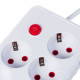 Listwa zasilająca MCE393 W 4 gniazdka, 3xUSB, 110-240V AC 50/60Hz. 2.1A max 2500W, 3m biała