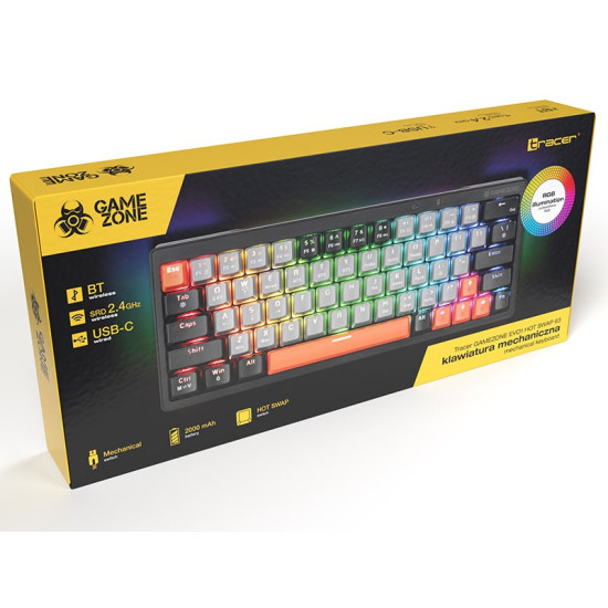Klawiatura mechaniczna Gamezone EVO1 HOT SWAP 63 Szary 