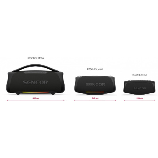 Głośnik bluetooth Resonex Mega Moc 190W, IPX7, TWS(99szt.), LED