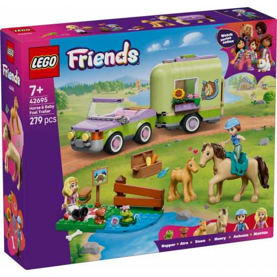 Klocki Friends 42695 Przyczepa z koniem i źrebaczkiem
