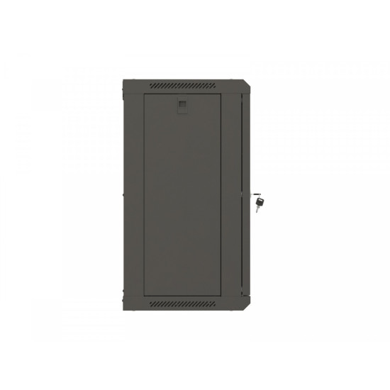 Szafa instalacyjna rack wisząca 19 cali 12U 540x350 czarna drzwi przeszklone (flat pack)