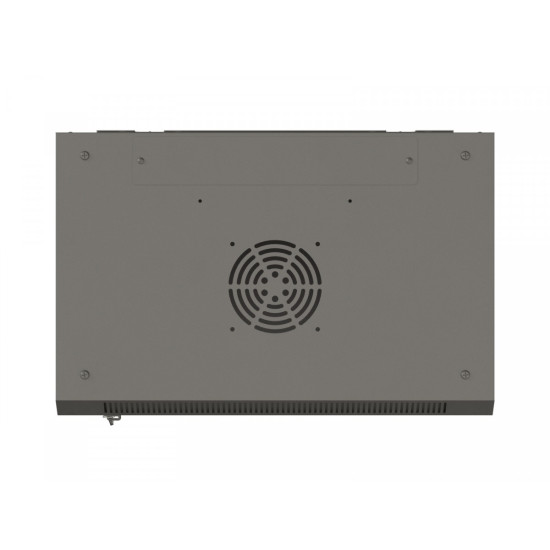 Szafa instalacyjna rack wisząca 19 cali 12U 540x350 czarna drzwi przeszklone (flat pack)