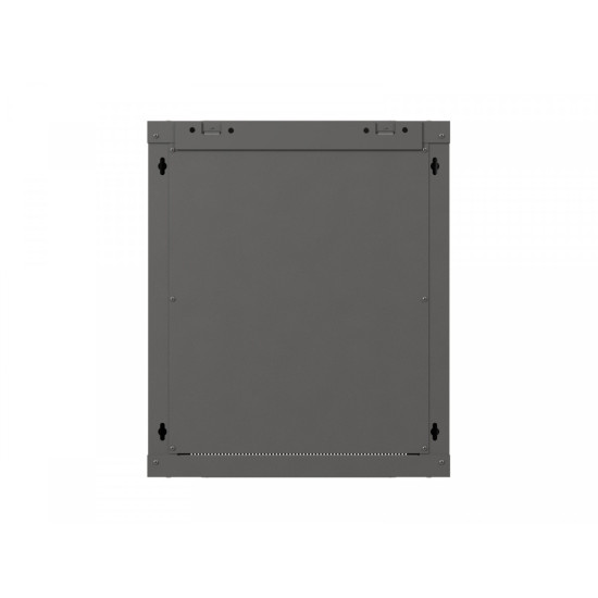 Szafa instalacyjna rack wisząca 19 cali 12U 540x350 czarna drzwi przeszklone (flat pack)