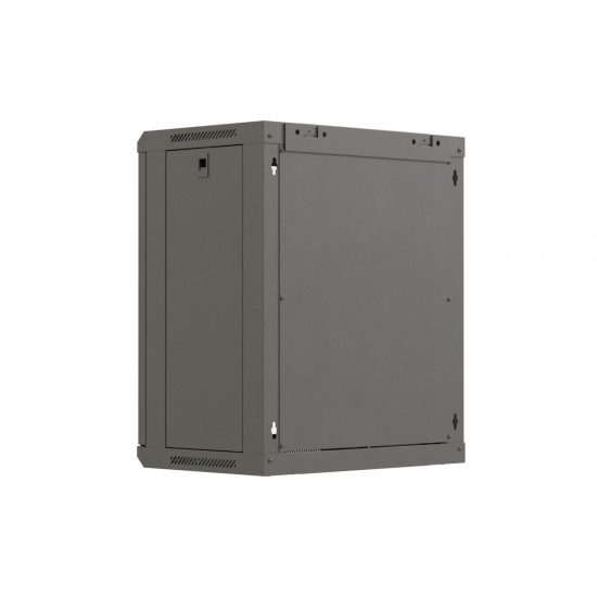 Szafa instalacyjna rack wisząca 19 cali 12U 540x350 czarna drzwi przeszklone (flat pack)