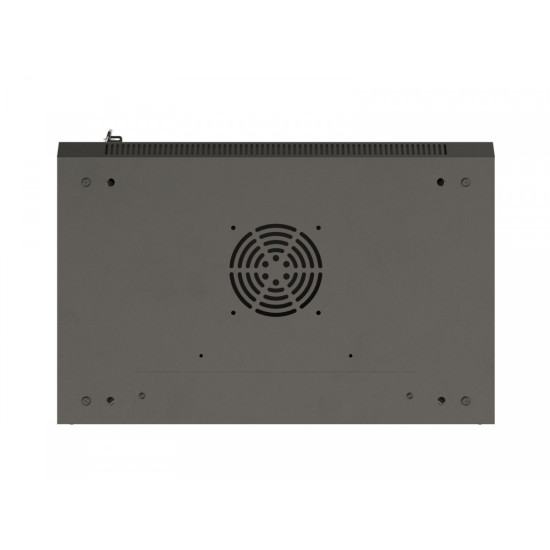 Szafa instalacyjna rack wisząca 19 cali 12U 540x350 czarna drzwi przeszklone (flat pack)