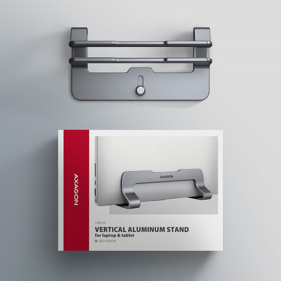 STND-VG Podstawa do laptopów aluminiowa 10-17,3 cala pionowa, Szara