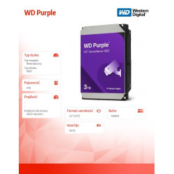 Dysk HDD Purple 3TB 3,5' WD34PURZ 