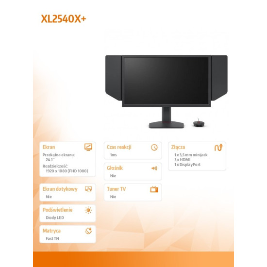 Monitor 24.1 cala BENQ XL2540X+ LED 1ms/12MLN:1/HDMI/GAMING