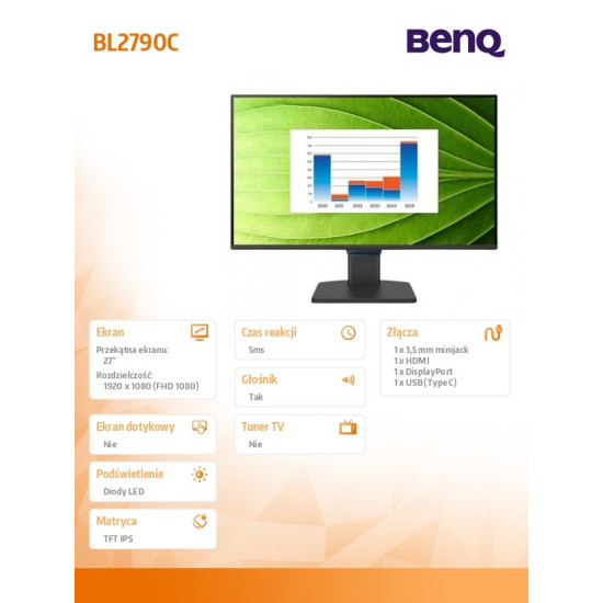 Monitor 27 cali BL2790C LED 5ms/IPS/HDMI/144Hz