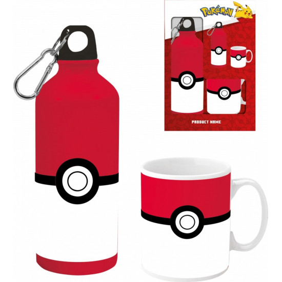 Butelka bidon 500ml aluminium + kubek Pokemon 