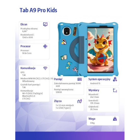 Tablet Tab A9 Pro Kids 4G 8