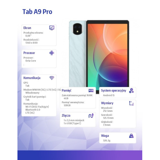 Tablet Tab A9 Pro 4G 8