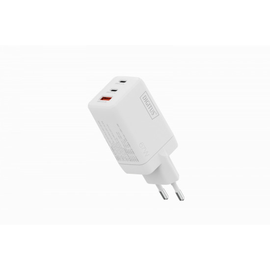 Ładowarka sieciowa/zasilacz USB GaN 67W, 2x USB-C, 1x USB-A, biała 