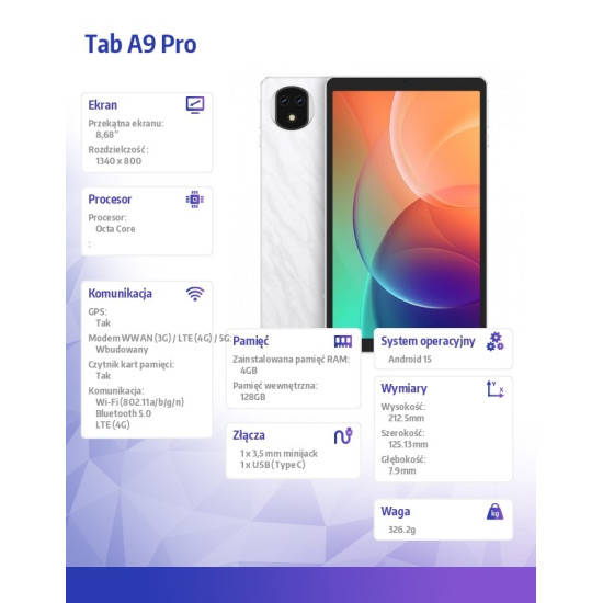 Tablet Tab A9 Pro 4G 8