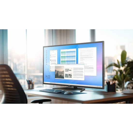 Monitor 43 cale X4373UHSU-B2 4K,VA,2xHDMI,DP,USBCdock (PD95W), 4000:1, USB HUB x4 (2x Type-A, 2x Type-C), KVM, 2 x 7W,450 cd/m2 