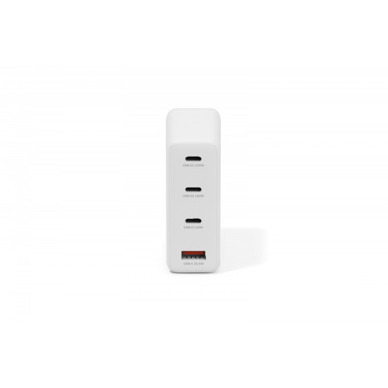 Ładowarka sieciowa/zasilacz USB GaN 140W, 3x USB-C, 1x USB-A, Biała