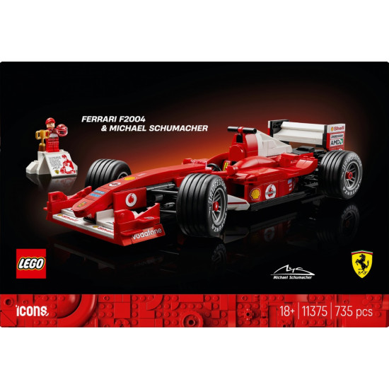 Klocki Icons 11375 Ferrari F2004 i Michael Schumacher 