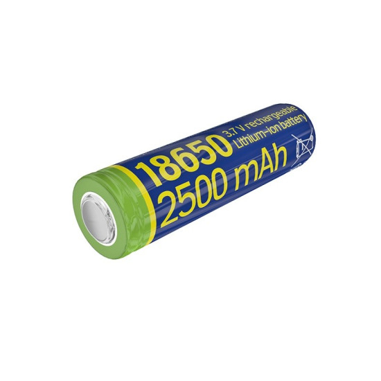 Akumulator litowo-jonowy typ 18650 (10C), 3.7V, 2500mAh z płaskimi biegunami 