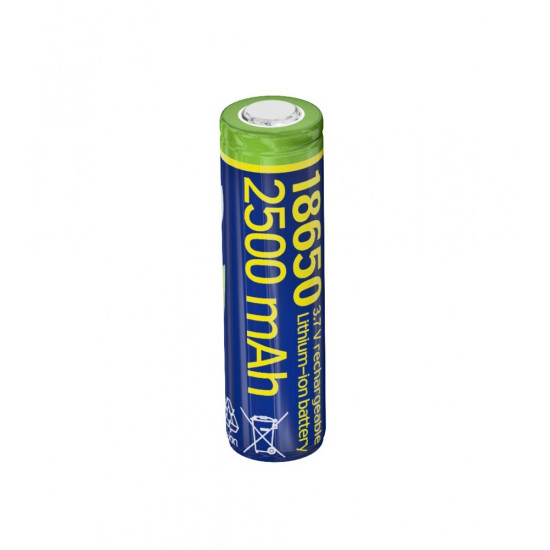 Akumulator litowo-jonowy typ 18650 (10C), 3.7V, 2500mAh z płaskimi biegunami 