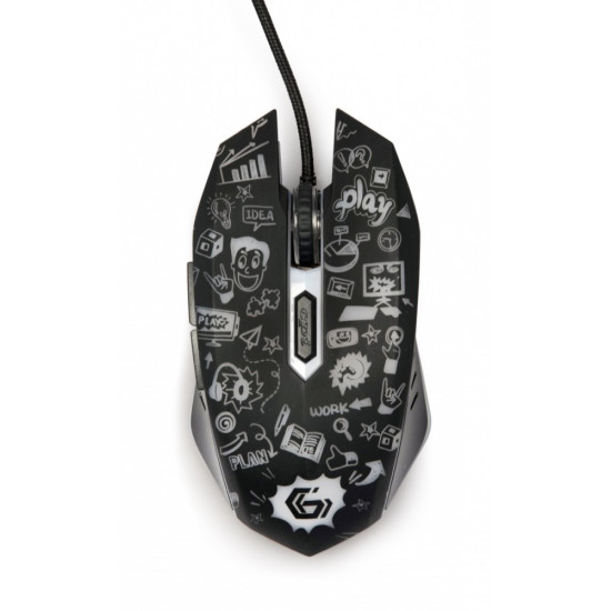Mysz optyczna LED, 6-przyciskowa, USB, czarna 